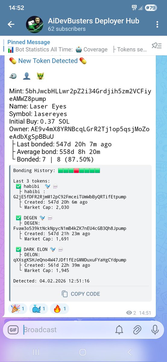 aidevbusterss's tweet photo. New Dev signals come to #AiDevBusters 

$Lasereyes

5bhJwcbHLLwr2pZ2i34Grdjih5zm2VCFiyeAMWZ8pump https://t.co/n8CQeth42u