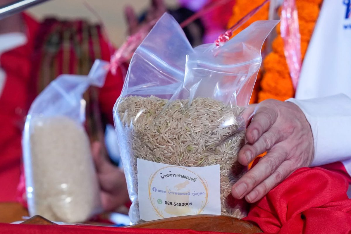 ployiseau's tweet image. มาถึงถิ่นทุ่งกุลา จ.ร้อยเอ็ด ก็มอบพวงมาลัยข้าวหอมมะลิ ให้อ.เชน ยศชนัน ไปเลยดิ๊!! หลายกิโลได้ 🤓9️⃣