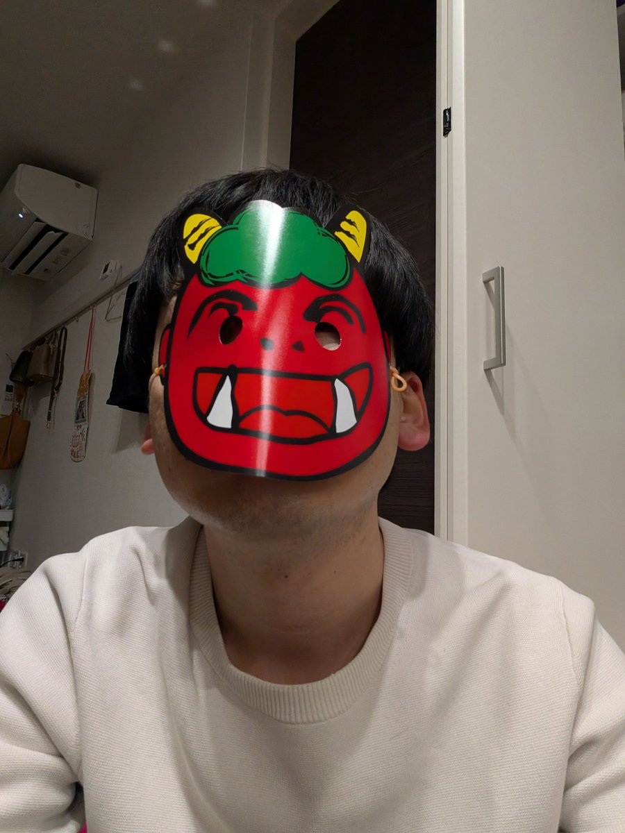 kazuk18's tweet photo. 来年もう少しお面のクリオティをあげたい　#節分 https://t.co/Qn0hB6nHNP
