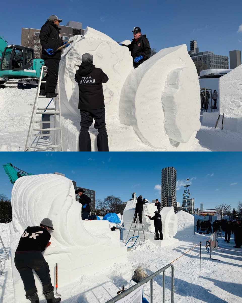 welcomesapporo's tweet photo. #2026さっぽろ雪まつり
大通会場11丁目では、50回目となる2026国際雪像コンクールが始まりました。世界各地の国と地域から10チームが参加し、2月6日（金）まで雪像制作中！どんな作品ができるか楽しみですね！
https://t.co/LjSdvnjqhB https://t.co/ctSrwlBecN