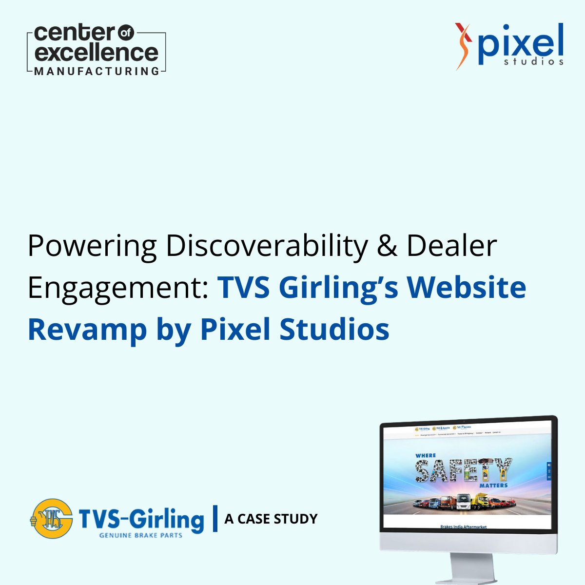 thepixelstudios's tweet photo. TVS Girling partnered with Pixel Studios to revamp its website into a modern, mobile-first platform built for discoverability, product clarity, and dealer engagement.

Explore our case study: - https://t.co/WdDAjTfrzX

#PixelStudios #DigitalExperience https://t.co/Lk2kNZu08N