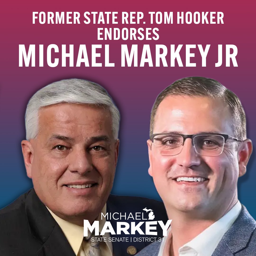 “I’m proud to endorse Michael Markey because he is a principled conservative who won’t compromise once he gets to Lansing. He is a staunch defender of life, faith, family, and our Constitution. We need more leaders who will put conviction ahead of convenience and integrity ahead