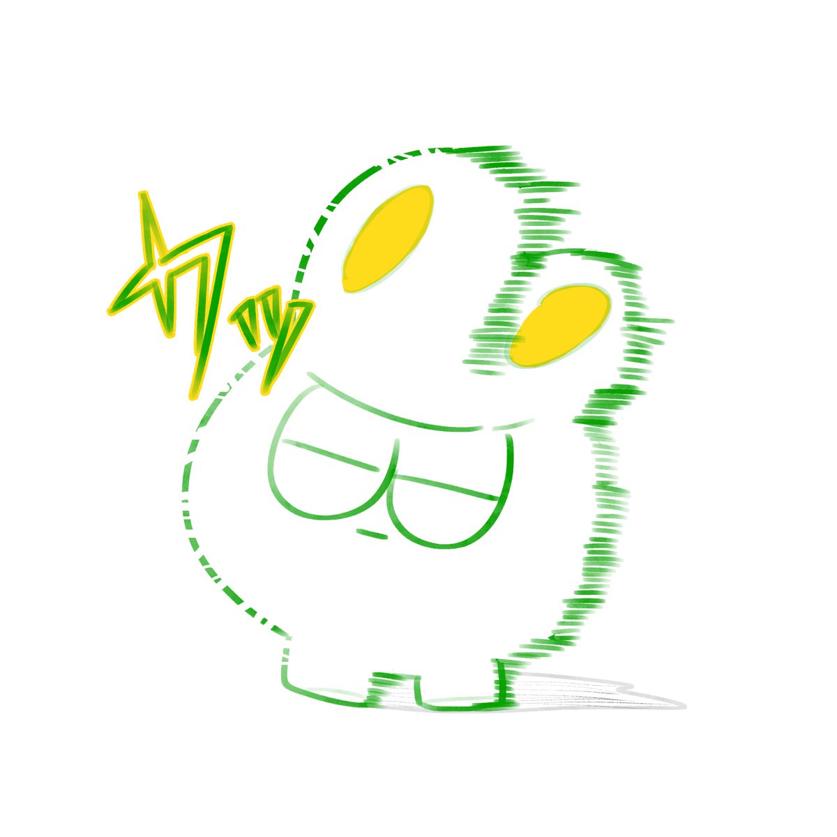 Okousag's tweet photo. 線をシャッて描いたら躍動感が生まれるやつ #今日のおこうさぎ https://t.co/oVENnwApiG