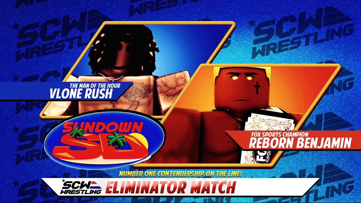 SCWNation's tweet photo. ☀️ SUNDOWN ☀️ 

The stakes couldn’t be higher. If @BLOODHOUNDVLONE can take down the Champion @ballotinyourbox, he punches his ticket to a FOX Sports Championship match at the season premiere of STAMPEDE!

Mid-South Champion @m1ckmav faces @rowrestlingacc 

📅 TONIGHT, 7:00 EST https://t.co/WVKpV4dw4e