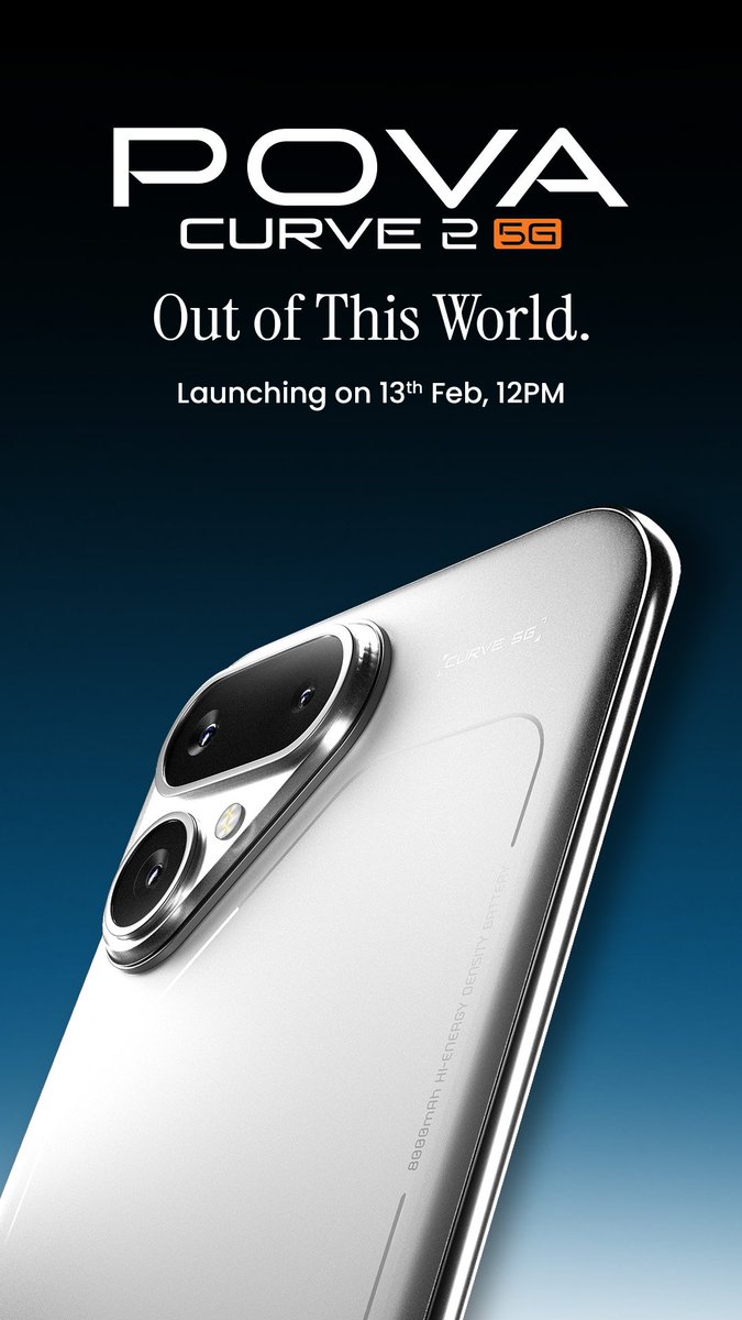 gogiinc's tweet image. This doesn’t look like a regular smartphone..

The POVA Curve 2 5G design feels cool, bold, premium, and futuristic.

Launching 13th Feb | 12PM

#POVA #POVACurve2 #CoolDesign #SmartphoneDesign