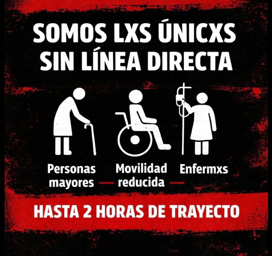Es urgente garantizar un transporte digno, accesible y directo al hospital Ramón y Cajal.
Miles de personas tardan hasta 2 horas para llegar.
#AutobúsRamónYCajalYa