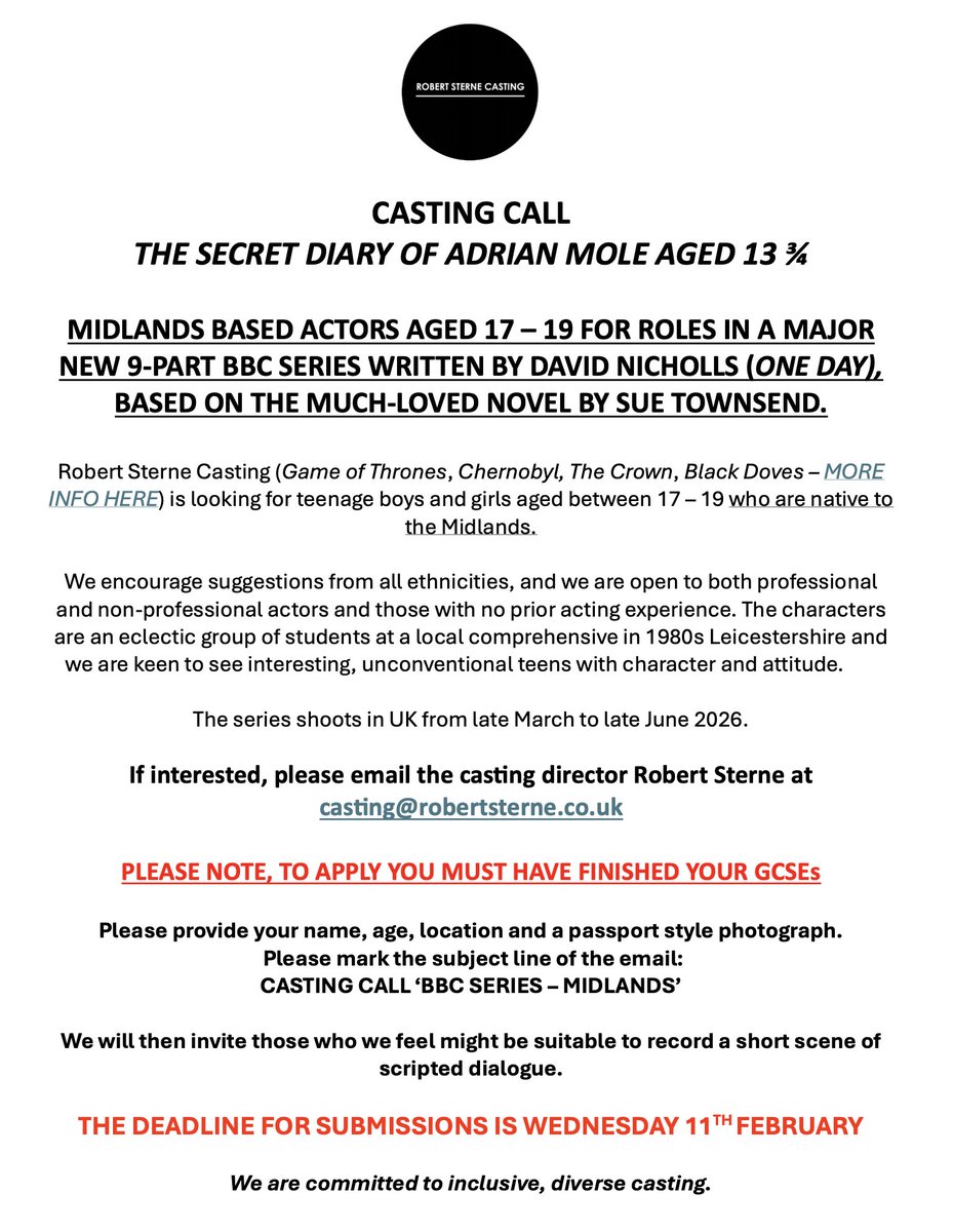 Robert Sterne Casting tweet media