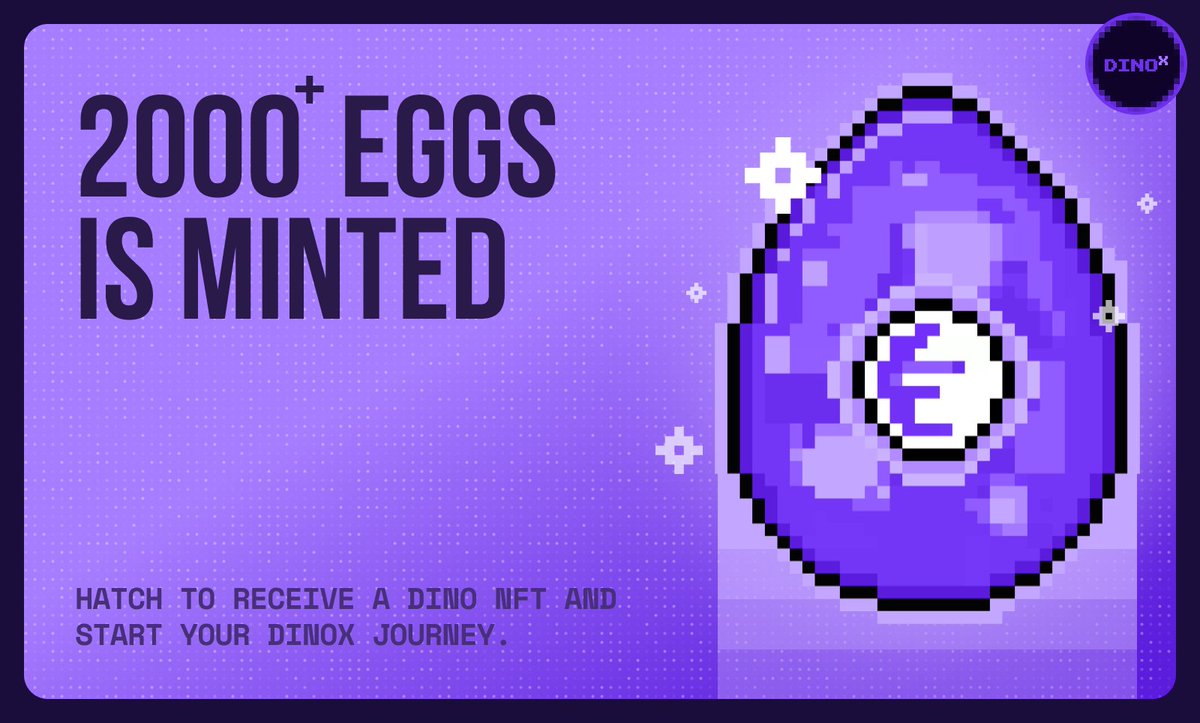 2000+ EGGS MINTED!🔥

Ink fam, you just smashed it! Over 2,000 Mystery Dino Eggs claimed and ready to hatch on <a href="/inkonchain/">ink</a> 💜

Every egg = your ticket to legends, fusions, races, and epic P2E rewards. The prehistoric journey is heating up fast ⏳

Hatch yours now, build your