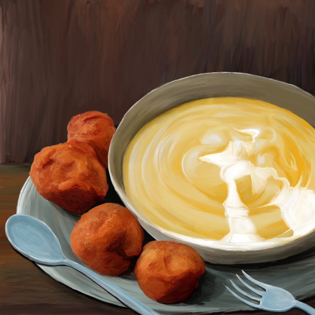kingsdesignsHQ's tweet photo. Hi, I painted pap,milk and akara. https://t.co/gkYoooZrRj