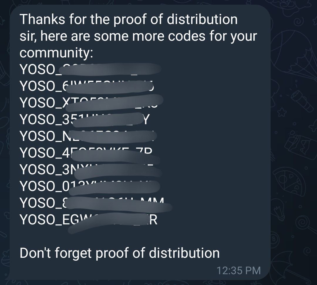 🔥 YOSO Invite Code Giveaway 🪂

20 invite codes from <a href="/yososocial/">Yoso 👁️ - Social Prediction</a> 👀
Community ke liye giveaway 🚀

JOIN NOW 👇
1️⃣ Follow <a href="/play2earn14/">Play2earn 🕹️</a>+<a href="/yososocial/">Yoso 👁️ - Social Prediction</a>
2️⃣ Telegram Join :
👉 t.me/web3alphatrick
👉 t.me/yoso_social
3️⃣❤️Like+RT+3 friends

⏰Winners in 5 hours
#yoso #yosocode