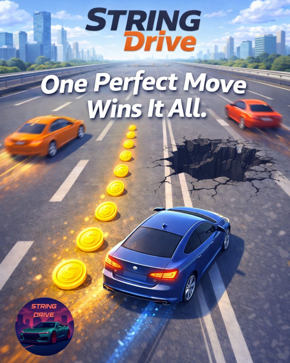 StringDrivee's tweet photo. One perfect move 🏁
Wins it all 💰🔥
Timing, skill, and speed — master the road and earn big! 🚘⚡
Play now 👉 https://t.co/WPbU3ZOFsQ
#StringDrive #SkillBasedGaming #DriveAndEarn #PlayToEarn #IdleRewards #FreeToPlay #CryptoGaming #Solana https://t.co/AsaJF2Qgji