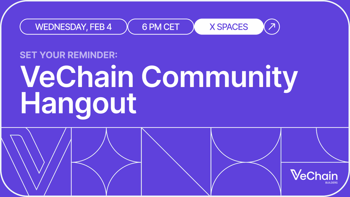 🎙️VeFam, join us today at 6 PM CET for a VeChain Community Hangout!

If you're working on a dApp, exploring VeChainThor, or just getting started with development, this is your space to ask questions, share progress, and learn from the community.

Drop in, say hello, and let's