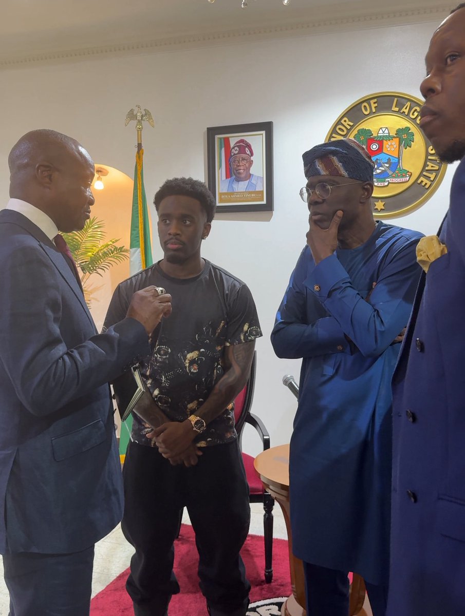 it_Rutie's tweet photo. Kai Cenat was seen speaking with the Lagos State governor and checking on the Makoko school project. ❤️ https://t.co/vV3OC0l8Mv