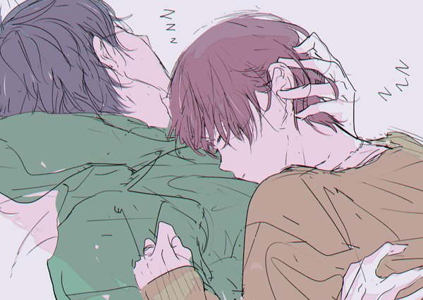 みかのい、あさのい（一緒に寝おち）