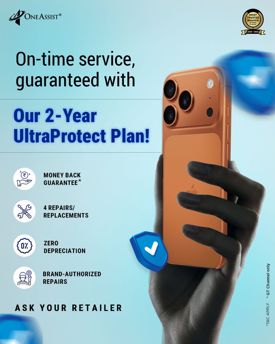 Protect your device for the long run with the 2-Year UltraProtect Plan - on-time service, zero depreciation, and brand-authorized repairs you can trust.

#UltraProtect #DeviceProtection #ZeroDepreciation #AuthorizedRepairs #GadgetCare