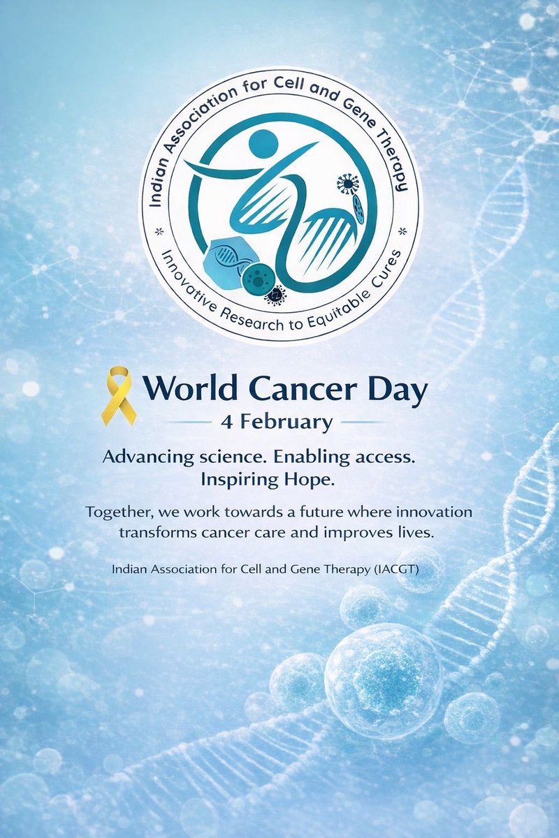 IndiACGT's tweet photo. On World Cancer Day, a tribute to patients, healthcare workers and researchers constantly seeking newer, better, effective therapies for the most difficult diseases 
#WorldCancerDay
#CancerResearch
#CellGeneTherapy
#CancerCare
#HealthInnovation https://t.co/qkbDH84jn8