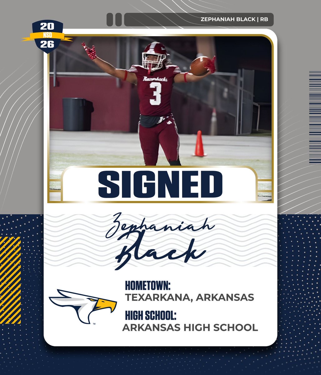 𝐈𝐓’𝐒 𝐎𝐅𝐅𝐈𝐂𝐈𝐀𝐋. ✍️

Welcome to the Nest, Zephaniah Black

#RiseUp26 | #SoarEagles