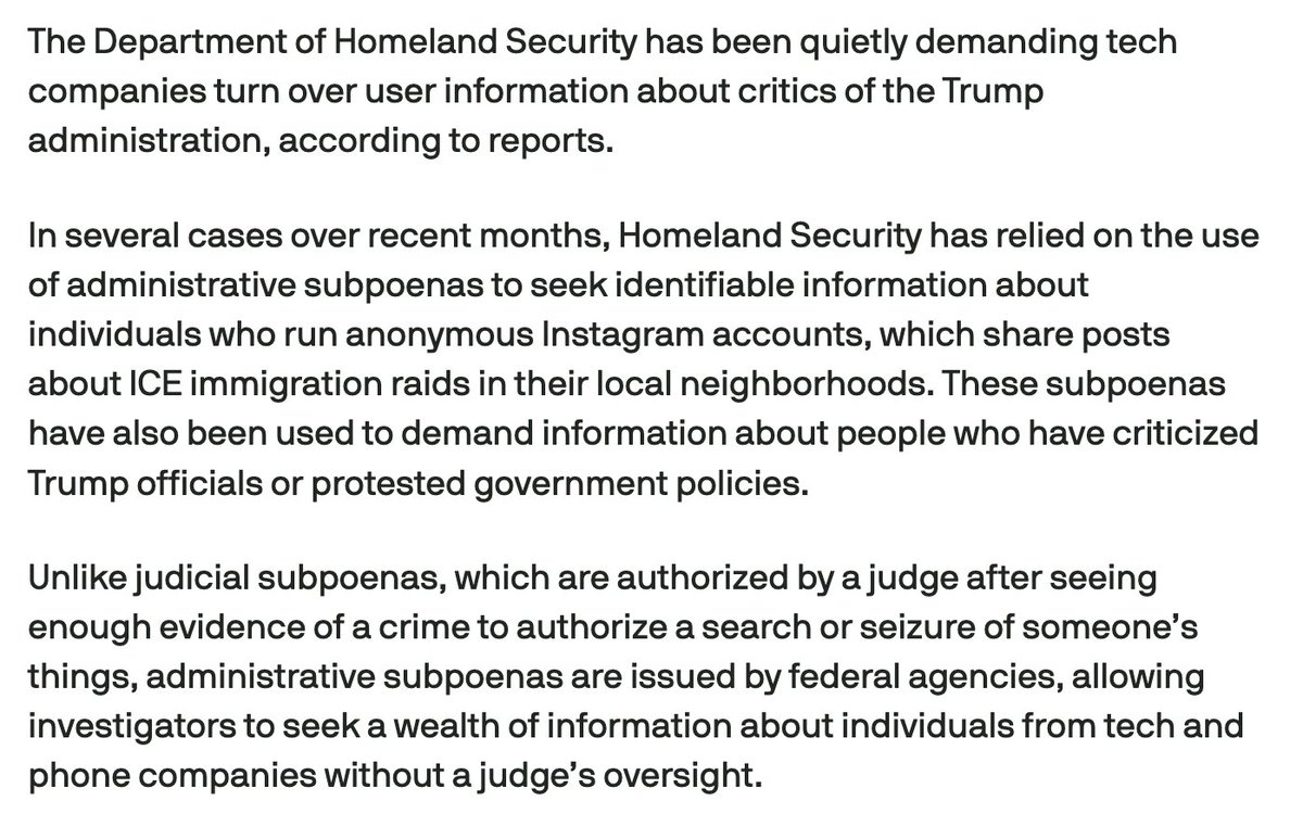 krystalball's tweet image. Trump admin is pressuring tech companies to hand over information on critics with zero justification. techcrunch.com/2026/02/03/hom…