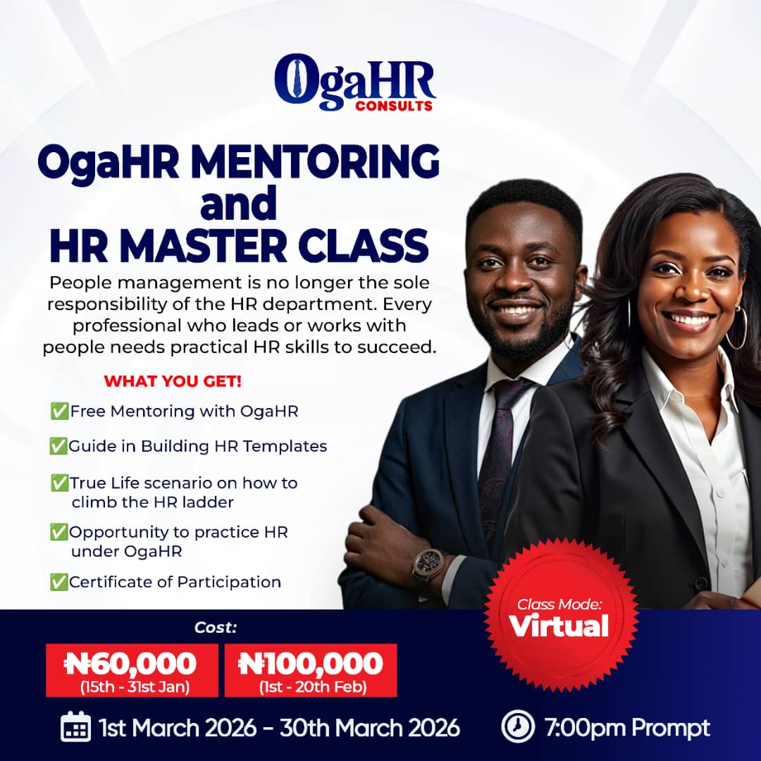 MICHAEL_NIG's tweet image. HR MENTORING CLASS

In the next 24 hours, the price shall no longer be ₦60,000 but ₦100,000.

𝗨𝘀𝗲 𝘁𝗵𝗲 𝗹𝗶𝗻𝗸 𝘁𝗼 𝗿𝗲𝗴𝗶𝘀𝘁𝗲𝗿 TODAY 𝗯𝗲𝗳𝗼𝗿𝗲 the DISCOUNT 𝗿𝗲𝗴𝗶𝘀𝘁𝗿𝗮𝘁𝗶𝗼𝗻 CLOSES.  
forms.gle/MH92FfRSZmnz4t…

Pay on Selar:
selar.com/0800y273e0

#OgaHR