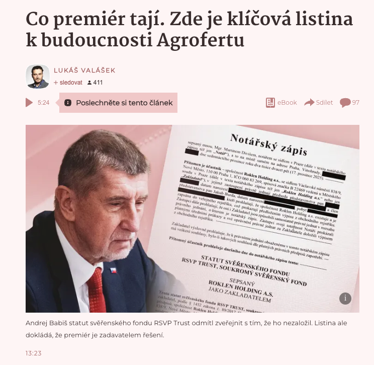 ‼️Andrej Babiš o nás řekl, že jsme „zkorumpovaná parta“ a že zjištění o rodinné správě jeho fondu „je lež“. 
Proto zveřejňujeme kompletní přepis utajovaného statutu. Každý si to může nastudovat sám. I úředníci, kteří budou rozhodovat o dotacích. 
Investigativa <a href="/SeznamZpravy/">Seznam Zprávy</a>.