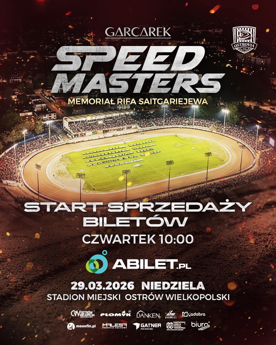 tzostrovia's tweet photo. Start sprzedaży biletów: czwartek, 10:00 🎟️
Speed Masters 2026, bądź pierwszy!
#SpeedMasters #OstrówWielkopolski https://t.co/N7xsRaRpU4