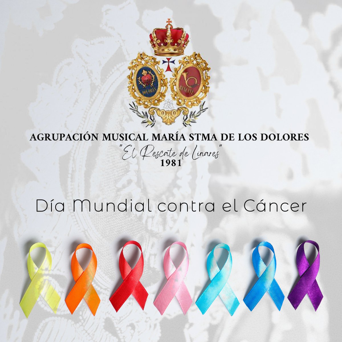 🎗️Día Mundial contra el Cáncer ♥️

Hoy queremos enviar un mensaje de fuerza y ánimo no solo a quienes están luchando contra esta enfermedad, sino también a sus familias y seres queridos que los acompañan en cada paso del camino.

🔵🔴 AM Dolores | <a href="/RescateLinares/">Hermandad Rescate Linares</a>