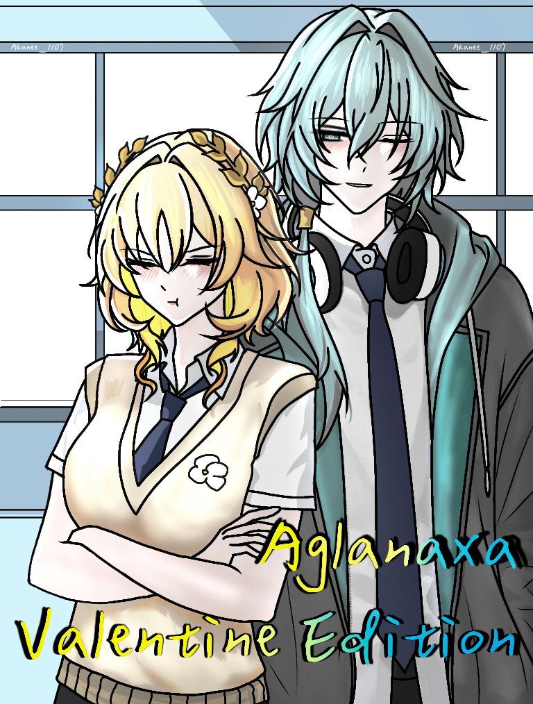 Akanee_1107's tweet image. Aglanaxa Valentine edition! 

It will be divided by parts, and its a short fancomic. I will post the rest on X on 14 February.

#anaglaea #aglanaxa