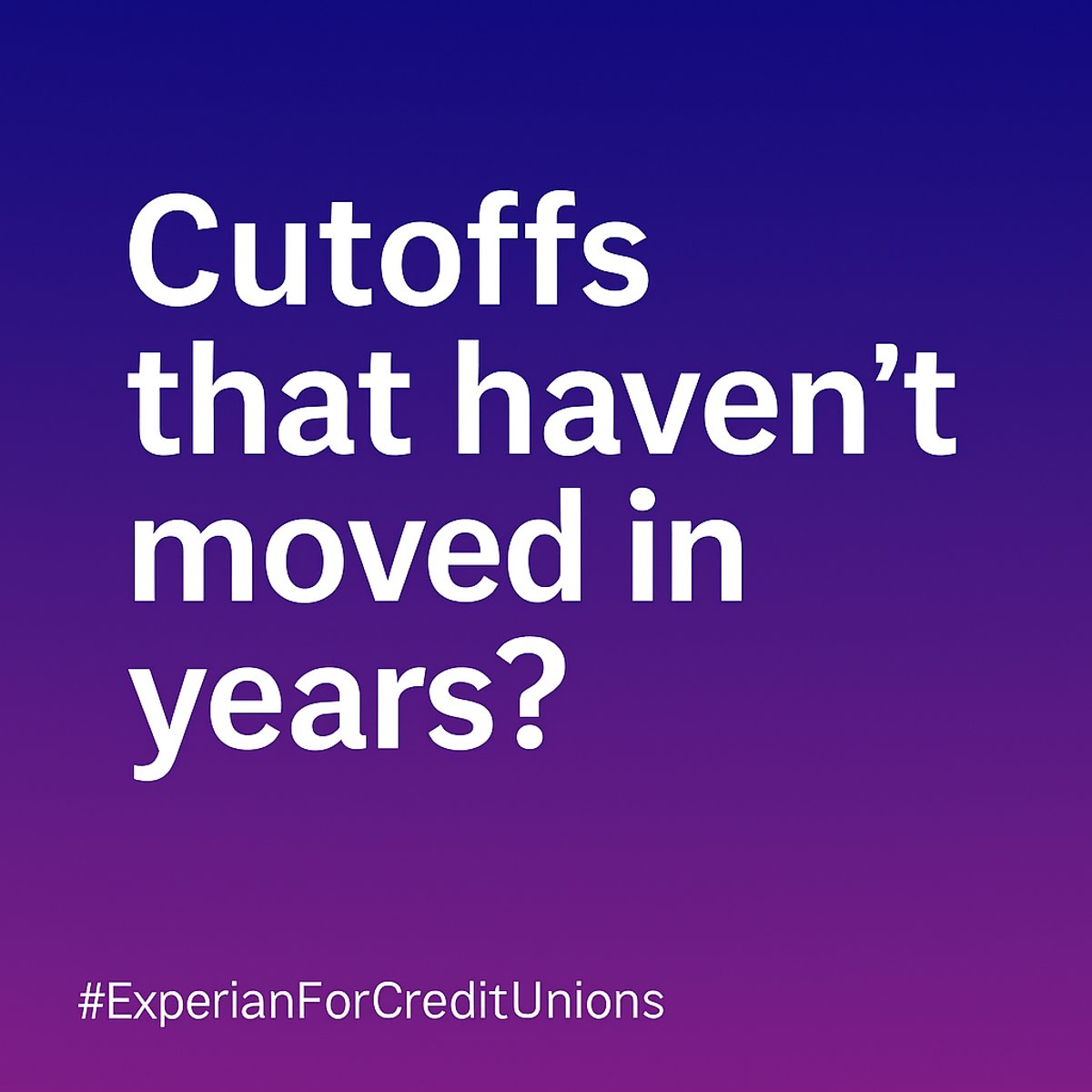Score cutoffs should evolve with the economy and your membership trends.

If yours haven't changed in years, odds are the model has.

Validations reveal the real story behind your approvals.

#ExperianForCreditUnions #CreditUnions #Experian