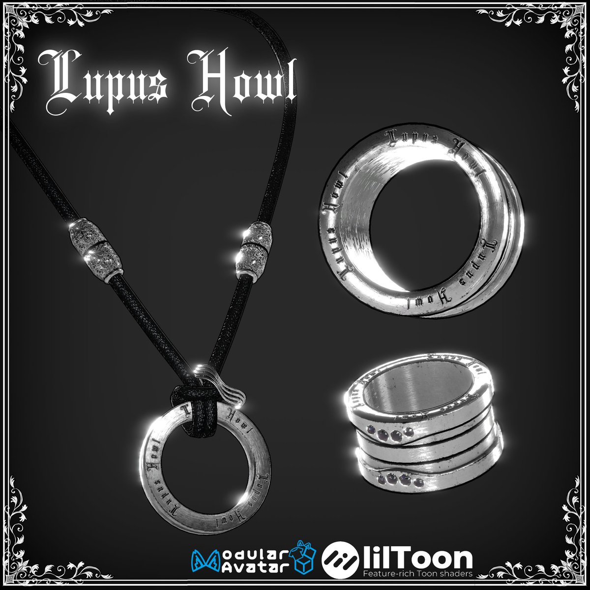 Lupus_Howl's tweet image. ✨開店記念✨🎁プレゼント企画！ 「リング＆ネックレス　-Howl Mark-」を 抽選で3名にプレゼントします！
【期間】 
2月4日~2月7日22時まで 
【応募方法】
①@Lupus_Howlをフォロー 
② このポストをリポスト 
▼ BOOTH ❤️
lupushowl.booth.pm/items/7949065