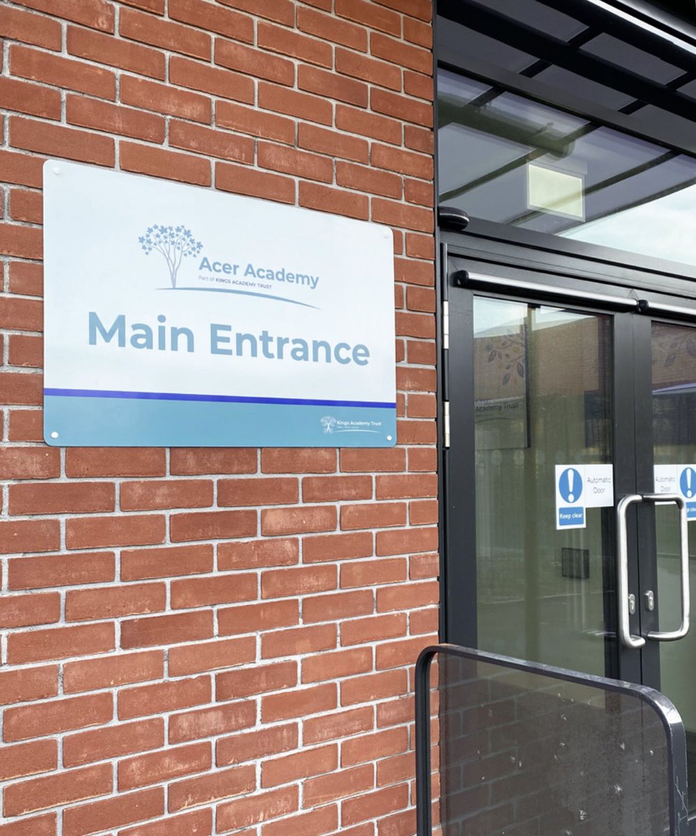 TriggerEduc8's tweet photo. We recently designed and delivered a full signage suite for Acer Academy, supporting the school’s launch and helping create a clear, welcoming environment for pupils, staff and visitors.
 
Thinking about refreshing your school signage or wayfinding? We’d love to help.
 
#Signage https://t.co/z3VzDiFH8u