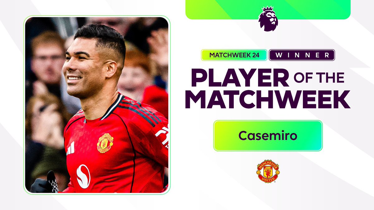 SimplyUtd's tweet image. 🚨📸 The last four Premier League Player of the week winners:

GW21 – Benjamin Šeško 🇸🇮
GW22 – Bruno Fernandes 🇵🇹
GW23 – Patrick Dorgu 🇩🇰
GW24 – Casemiro 🇧🇷 

Manchester United! ❤️