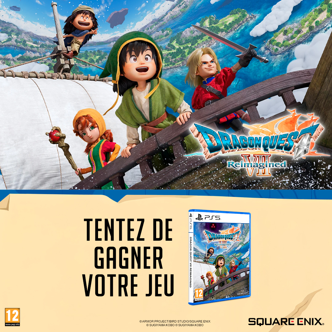 Dragon Quest VII Reimagined sort DEMAIN 🔥 On vous propose de gagner votre exemplaire sur PlayStation 5 ⤵️

⛵️ Like⁣⁣⁣, RT &amp; Follow <a href="/Micromania_Fr/">Micromania-Zing</a>
⛵️ Mentionne en réponse un ami avec #ConcoursDragonQuest

Tirage au sort dans 7 jours 🔥