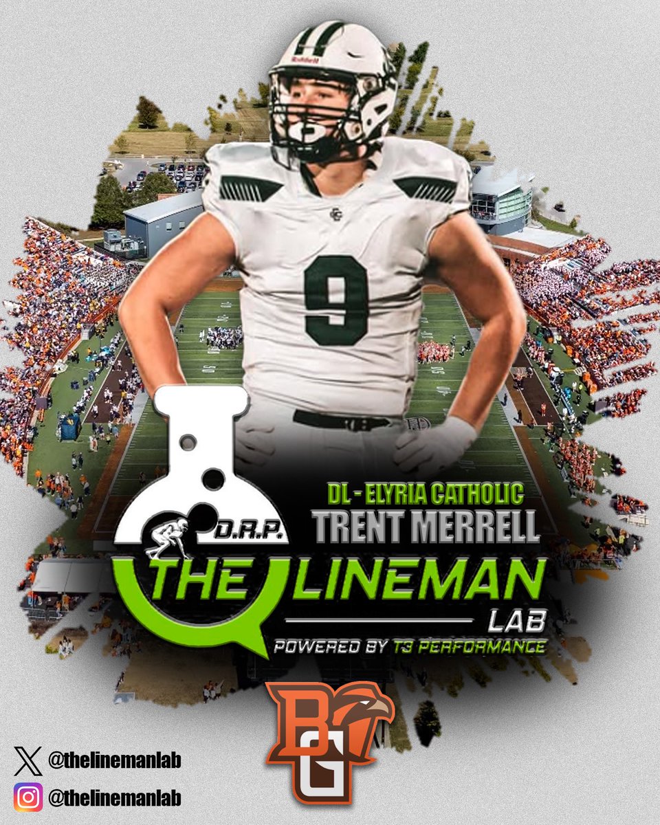 thelinemanlab's tweet image. #CommitmentAlert 🚨

◾️ Class of 2026 @TrentMerrell 
◾️ D-Lineman from Elyria Catholic High School 
◾️ Committed to @BG_Football 

Congratulations Trent! We are looking forward to seeing you dominate at the next level! @morr_movement_ @football_t3 @DaleRodick 

#LabMade🧪