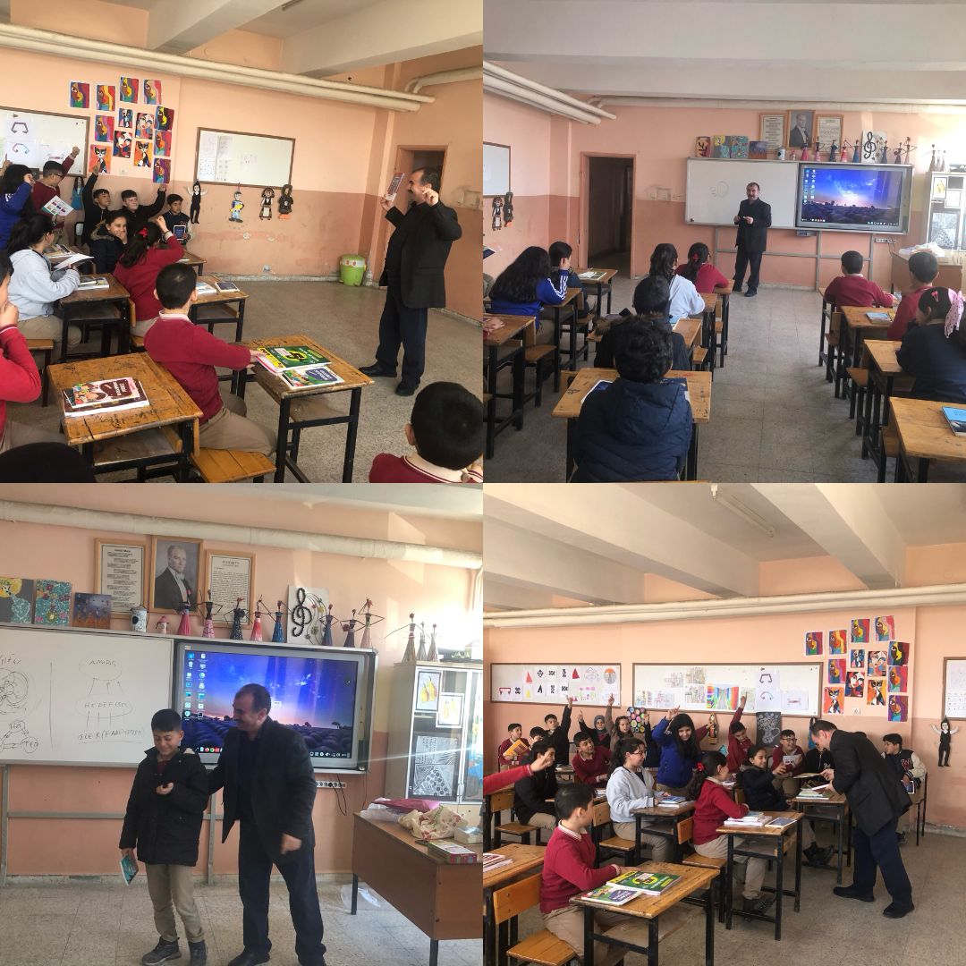 Corum19MEM's tweet photo. Köyde Okuma Etkinlikleri Çeşmeören İlkokulunda Gerçekleştirildi
Çorum İl Millî Eğitim Müdürlüğü tarafından yürütülen “Köyde Okuma Etkinlikleri” kapsamında, Yozgat Bozok Üniversitesi öğretim üyesi Prof. Dr. Mustafa Böyükata ve Hitit Üniversitesi Öğretim Üyesi Prof. Dr. Abdurrahman Asan, Çeşmeören İlkokulunda öğrencilerle bir araya geldi.
Etkinlik kapsamında öğrencilerle okuma kültürünü geliştirmeye, bilimsel söyleşiler ile Çeşmeören'nin Aziz Sancarlarını keşfetmeye çalıştılar. Kitap okumanın bireysel gelişime katkısı, öğrenme sürecindeki önemi ve hayal gücünü zenginleştiren yönleri üzerine paylaşımlarda bulunuldu. Öğrencilerin ilgiyle takip ettiği programda, soru-cevap bölümüyle etkileşimli bir ortam oluşturuldu. 
Köy okullarında okuma alışkanlığını güçlendirmeyi ve öğrencilerin akademik ve kişisel gelişimlerine katkı sağlamayı amaçlayan etkinlik, öğretmenler ve öğrenciler tarafından memnuniyetle karşılandı.