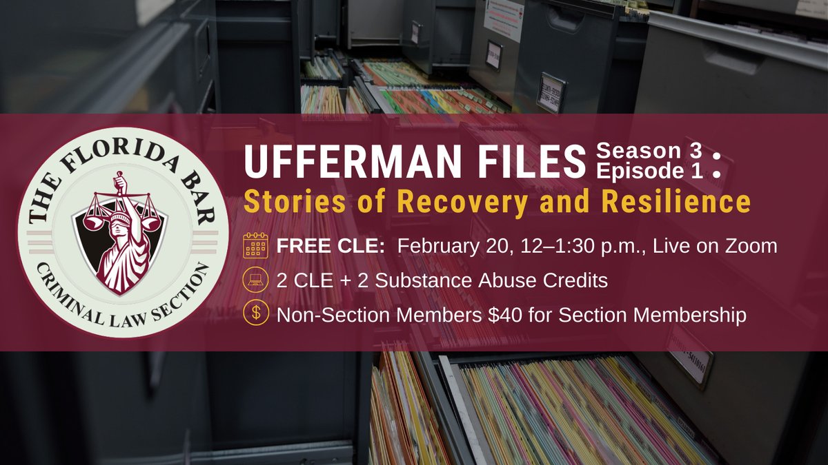 Join us on 2/20 for the next Ufferman Files, featuring Michael Ufferman, William Sansone, and Matthew Willard—an honest conversation about the high-stakes world of criminal defense and the heavy toll it can take on mental health. Register now at bit.ly/CLS_9623.