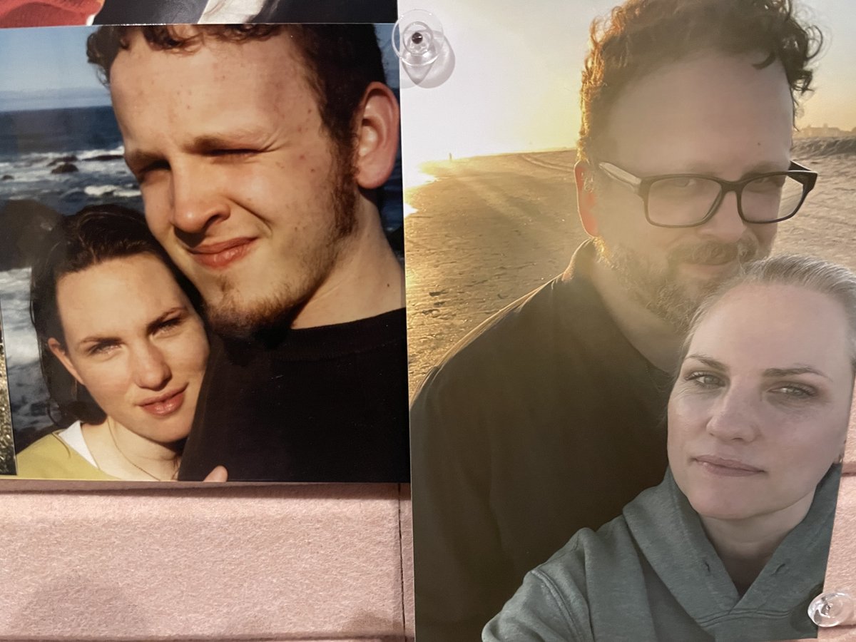 Taken almost 25 years apart. Pacific coast on the left, Atlantic coast on the right. Quite a lot has changed but not how I feel about her.