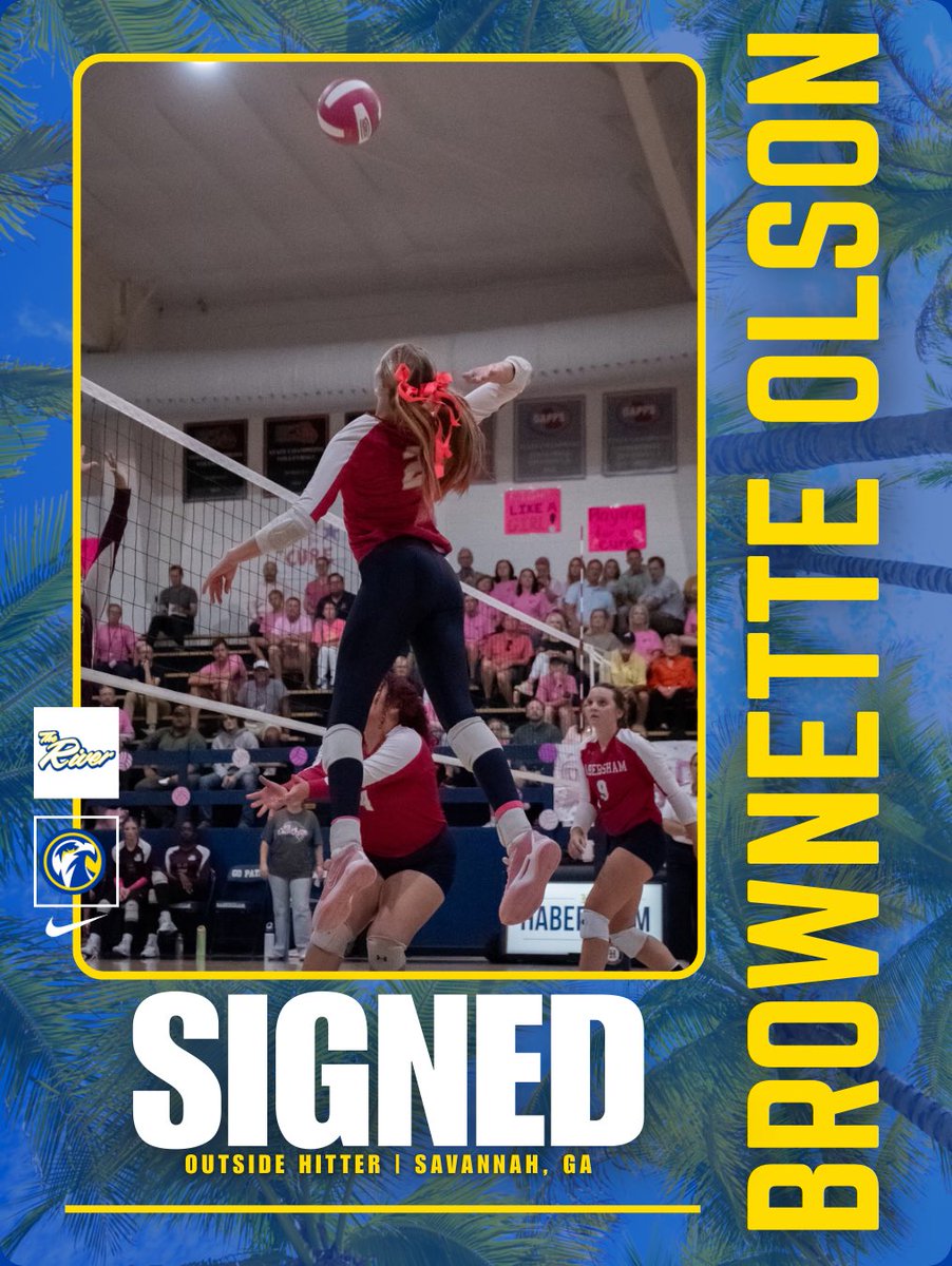 irscvb's tweet photo. Welcome to The Sunshine State ☀️🏐

Let’s welcome incoming freshman Brownette Olson from Savannah, GA! We’re so excited to have you with us and can’t wait to have you here at The River💙💛 

Welcome HOME Brownie! 

#TheRiverWay | #RollRiver https://t.co/0dRd66vx7d
