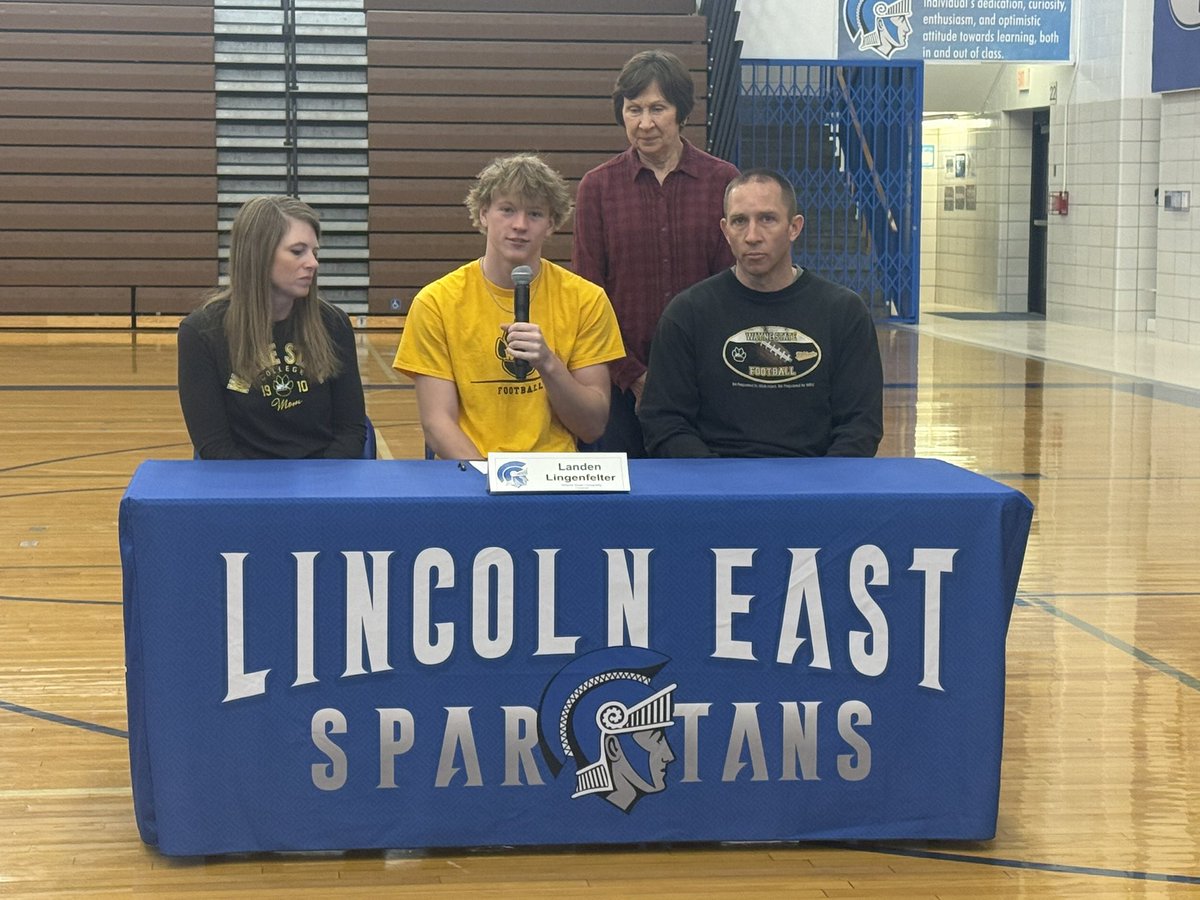EastSpartans's tweet photo. Congratulations to Landon Lingenfelter, Parker Johnson, and Elijah Gutz for signing to play college 🏈!!!
#RollSparts https://t.co/9dQsvkfI3D