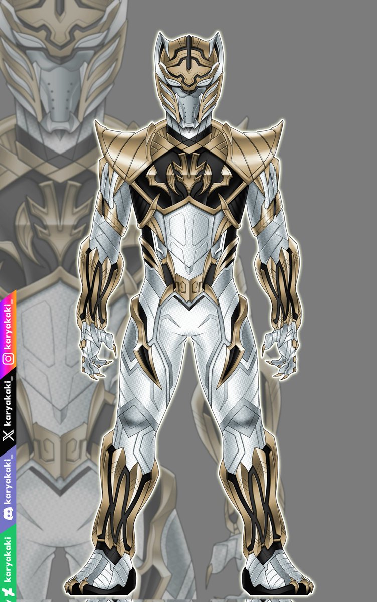 karyakaki_'s tweet image. White Tiger Ranger (Black Panther style)