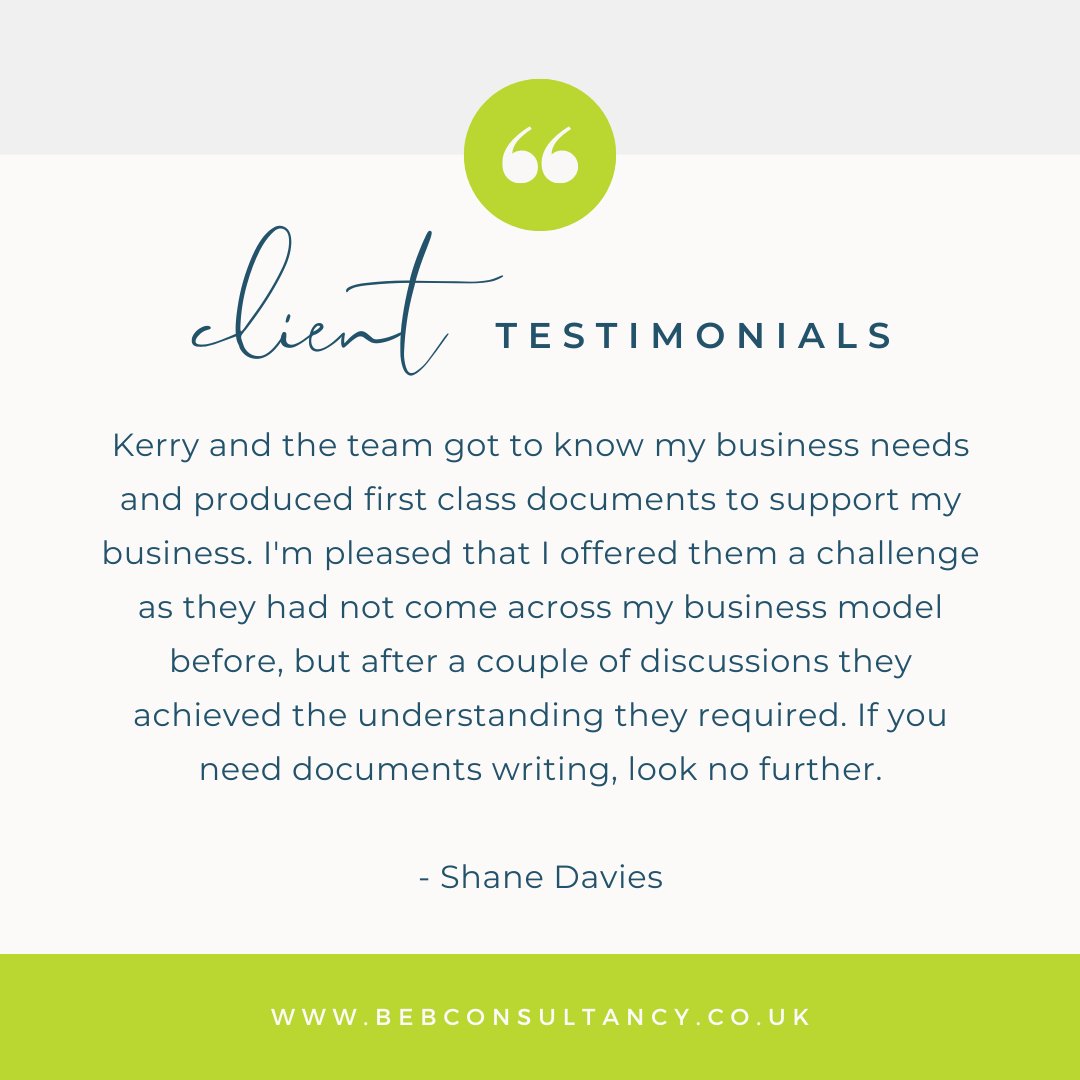 🌟 Testimonial Time! 🌟  

Check out the feedback from another satisfied client of BEB. 

Their stories showcase the care and support we aim to provide.

Discover more about our services here: bebconsultancy.co.uk/services-and-r…