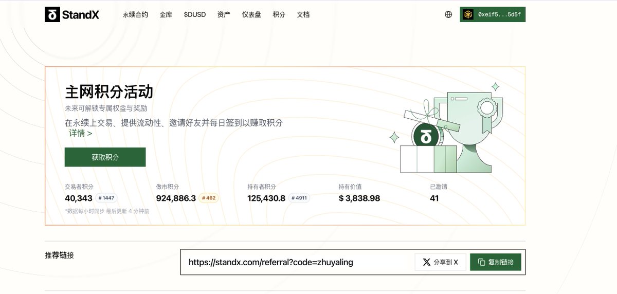 dream147258's tweet photo. 期待已久的StandX排行榜现在也终于是来了！这是我的交易积分排名截图
@StandX_Official 
#Standx https://t.co/a0PAQKlPvf