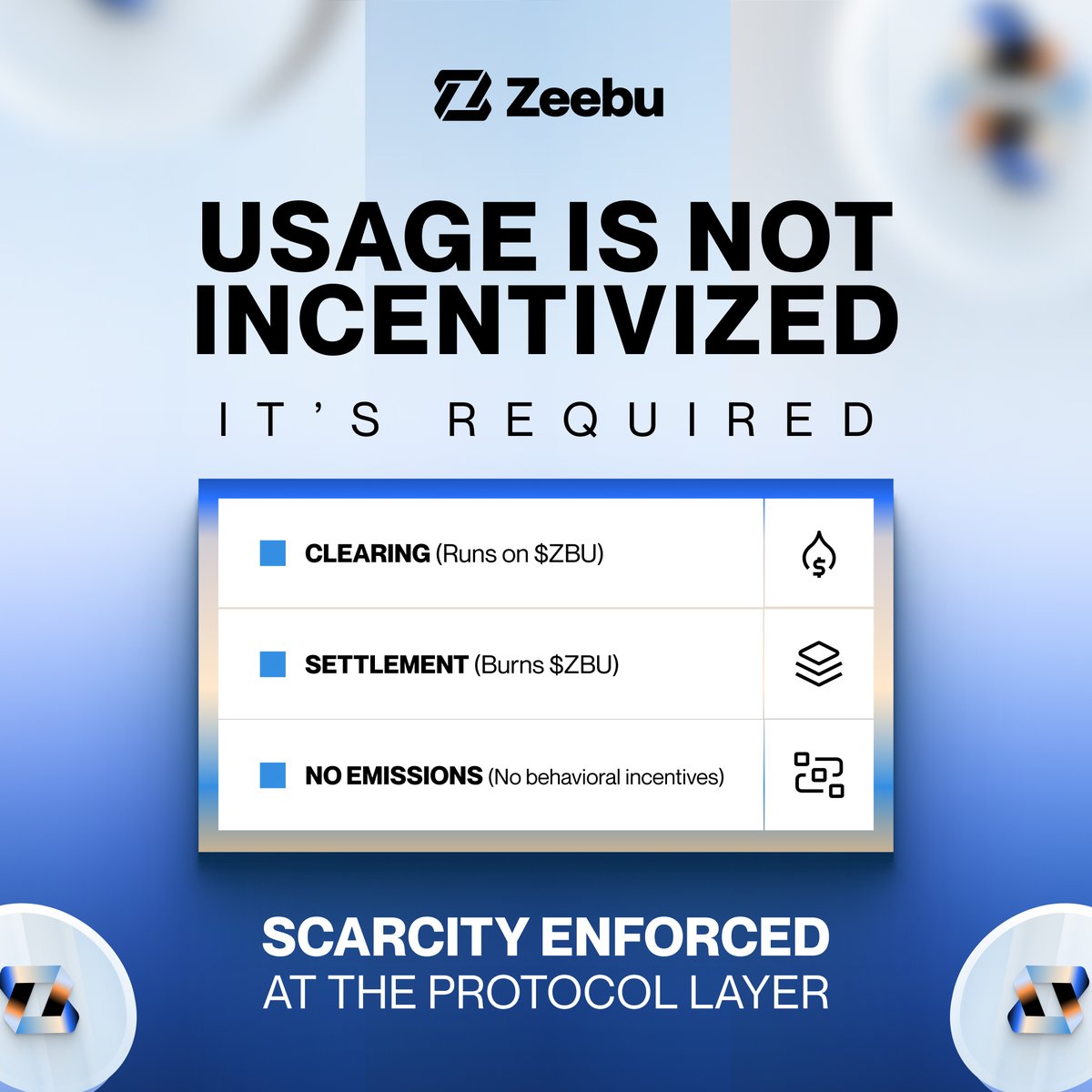 zeebuofficial's tweet photo. There are neither emissions, nor behavioral incentives.

It’s just volume enforcing scarcity at the protocol layer. https://t.co/qCKNF4jMhz