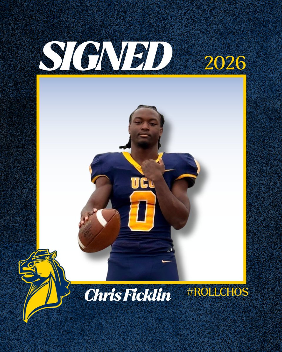 ucobronchofb's tweet photo. It's Official, welcome to UCO @ChrisJFicklin 
High School: Bentonville (AR)
Position: RB

#RollChos26 #NSD26 https://t.co/9LFVqAEJIl