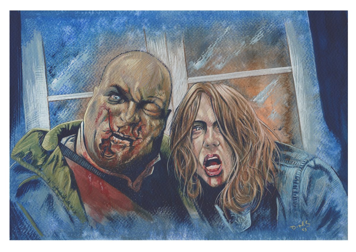 A4 og mary and the hulk painting £60 free post in UK Dms are open reposts appreciated ty #art #painting #illustration #movies #cultmovies #shaunofthedead #maryandthehulk #commissionsopen