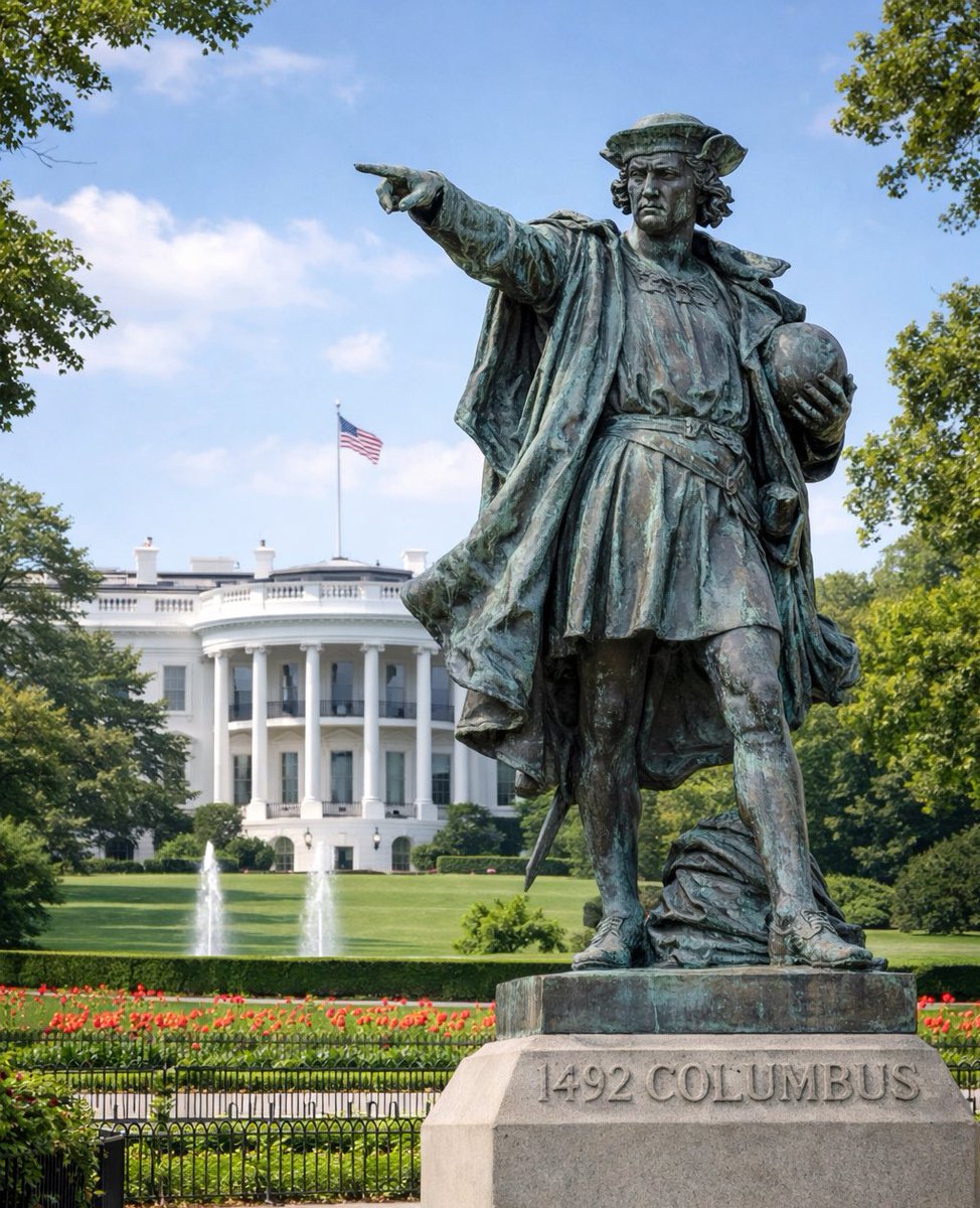 bennyjohnson's tweet image. NEW: President Trump is reportedly planning to install a statue of Christopher Columbus on White House grounds