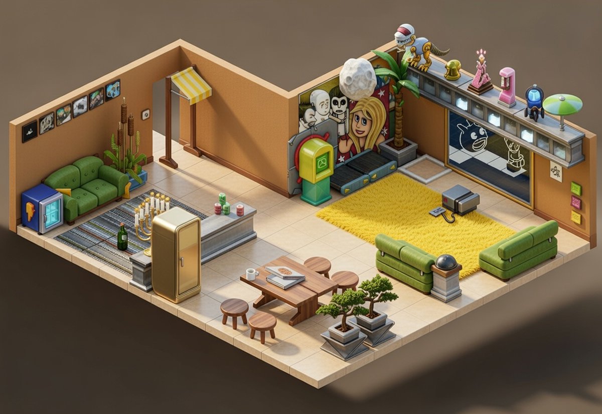 Meu quartinho antigo recriado pelo @Grok.
Olha que lindo Habbo em 3D 😍