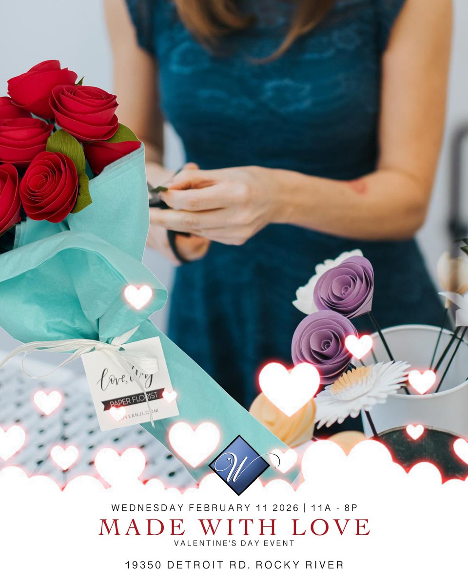 WGalleryCLE's tweet photo. Roses are red… ours never die 🌹

Join us Wednesday, February 11th for Made With Love featuring a special pop‑up shop from 5P-8P with Love, Anji - Paper Florist

Anji's paper flowers are a timeless Valentine’s alternative. https://t.co/OmUxlwmkn9