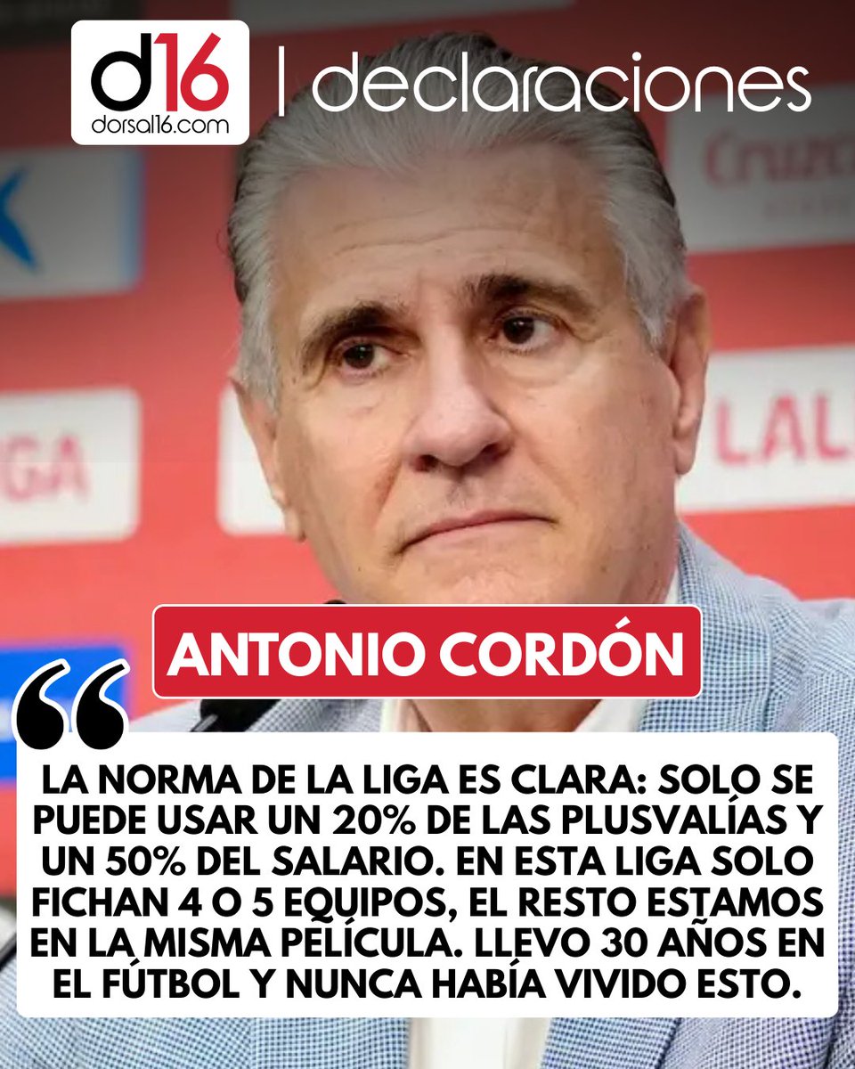 dorsal16_'s tweet image. LAS CLAVES DE ANTONIO CORDÓN TRAS EL MERCADO 🔴⚪️

📊💼 Desliza para leer sus declaraciones: La realidad del límite salarial, el respaldo a Almeyda, la situación de la plantilla y su futuro.

⁉️ ¿Qué te parecen las explicaciones del director deportivo?

#SevillaFC #Cordon #LaLiga