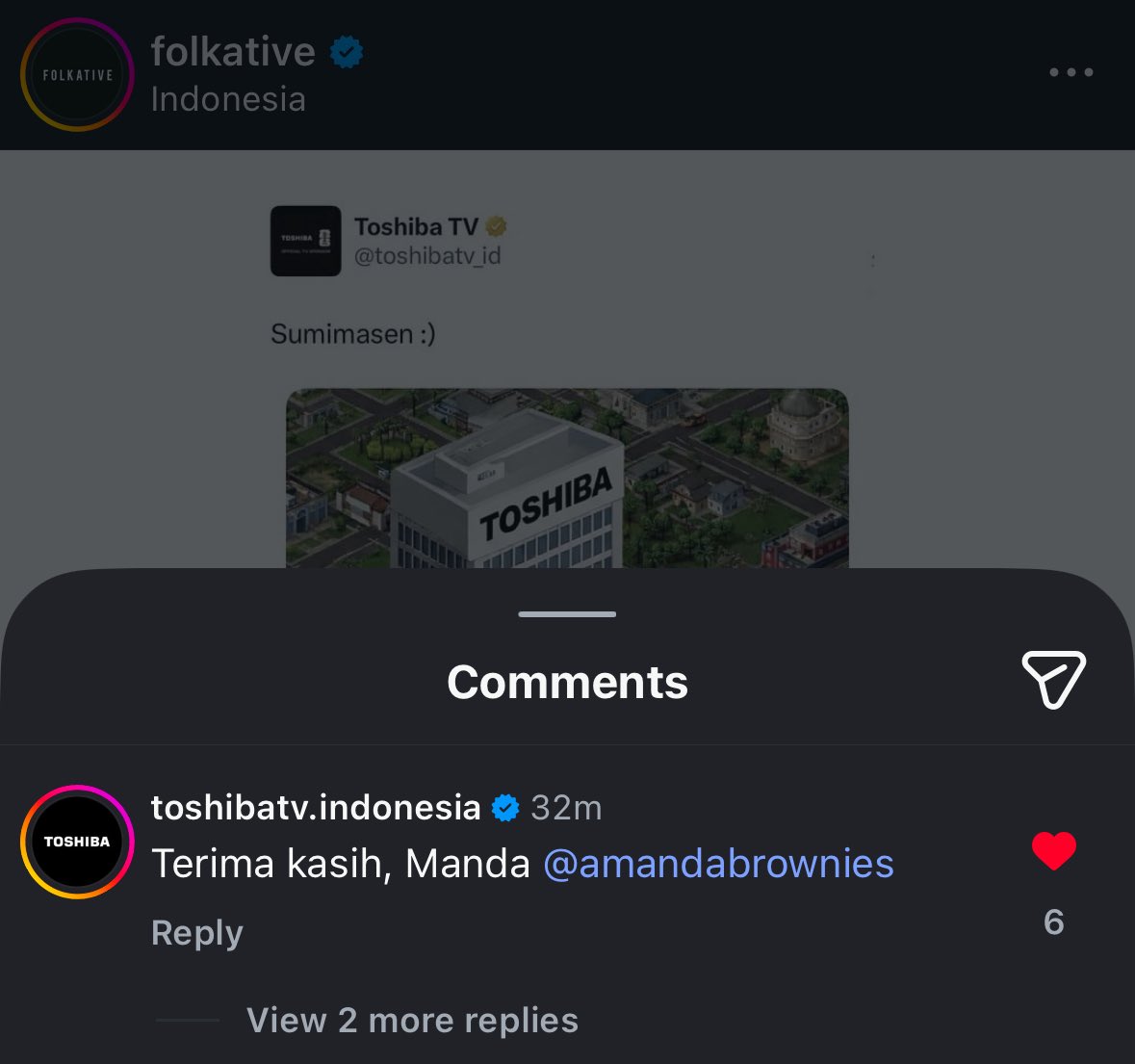 Toshiba TV tweet media