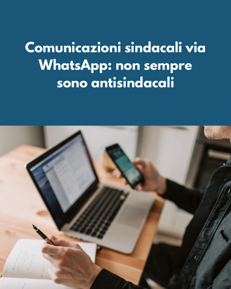 Lo chiarisce la Cassazione (ordinanza n. 789/2026):
👉il datore di #lavoro non è #antisindacale se, anche usando strumenti informali come WhatsApp, garantisce comunque un confronto reale ed efficace con il sindacato.